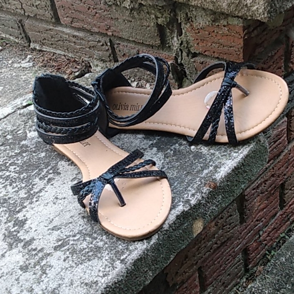 Cute Black Glitter Strap Sandals 3 for 25 sale - Picture 9 of 11
